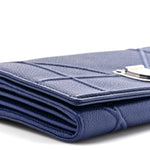 Grained Calfskin Diorama Wallet On Chain Blue