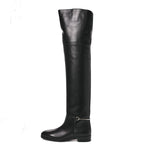 Calfskin Slim Horsebit Over The Knee High Boots 37 Black