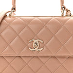 Lambskin Quilted Small Trendy CC Dual Handle Flap Bag Beige