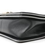 Calfskin Quilted Medium Boy Top Handle Flap Black