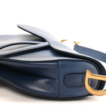 Calfskin Gradient Saddle Bag Indigo Blue
