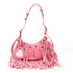 Agneau Arena Le Cagole Fringe Shoulder Bag XS Sweet Pink