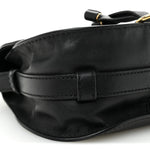 Calfskin Mini Marcie Metal Bar Trim Crossbody Bag Black