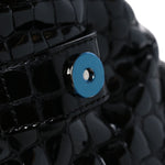 Calfskin Alligator Embossed Small Explorafunk Backpack Black