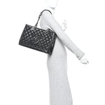 Caviar Quilted Grand Shopping Tote GST Black