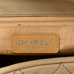 Lambskin Stitched Accordion Tote Beige