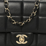 Lambskin Resin Crystal Square Quilted Mini Monacoco Flap Black