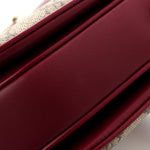 GG Supreme Monogram Horsebit 1955 Soft Small Shoulder Bag Beige Ebony Rosso Ancora