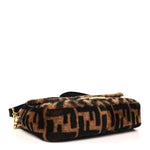 Shearling Vitello Dolce Macro FF 1974 Baguette Tobacco Black