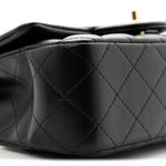 Lambskin Quilted Mini Rectangular Flap Black