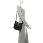 Calfskin Quilted Small Hobo Black