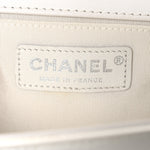 Patent Tweed Medium Boy Flap White