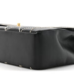 Calfskin Quilted Wild Stitch Large Top Handle Flap Black