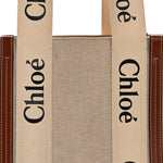 Cotton Calfskin Medium Woody Ribbon Tote White Brown