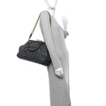 Calfskin Quilted Stam Dark Grey