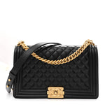 Caviar Quilted New Medium Boy Flap Black