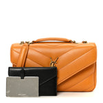 Lambskin Chevron Quilted Small Loulou Bag Sunflower