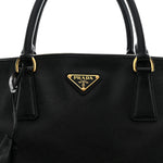 Saffiano Lux Extra Large Galleria Double Zip Tote Black