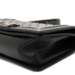 Calfskin Quilted Medium Boy Flap Black