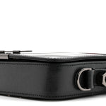 Saffiano Striped Mini Diag Binder Clip Bag Black White Indus