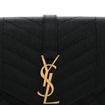 Grain De Poudre Textured Mixed Matelasse Triquilt Monogram Clutch Black