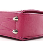 Silky Amish Grain Calfskin Box Shoulder Bag 19 Pink