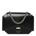Calfskin Bow Cut Chain Wallet Black