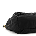 Tessuto Nylon Vitello Daino Shopping Satchel Black