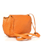 Nappa Intrecciato Drawstring Messenger Flap Orange