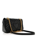 Calfskin Matelasse Small GG Marmont Shoulder Bag Black