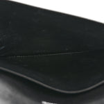 Metallic Calfskin Crocodile Embossed Hourglass Flap Flat Pouch Silver