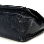 Crinkled Calfskin Matelasse Monogram Medium Niki Chain Satchel Deep Marine