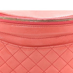Lambskin Bi Quilted Waist Bag Fanny Pack Pink