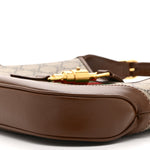 GG Supreme Monogram Azalea Calfskin Web Small Jackie 1961 Hobo Beige Ebony Brown Sugar