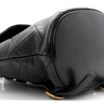 Lambskin Quilted Logo Mini Backpack Black