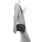 Pebbled Calfskin Small Soho Disco Bag Black