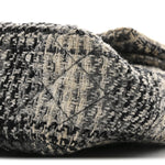 Tweed Quilted Medium Double Flap Beige White Black