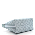 GG Supreme Monogram Textured Calfskin Web Super Mini Ophidia Shoulder Bag Dusty Blue