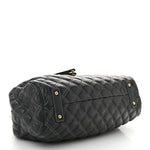 Calfskin Quilted Stam Dark Grey