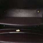 Calfskin Canvas Margot Top Handle Satchel Burgundy