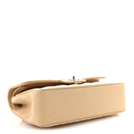 Caviar Quilted Small Double Flap Beige
