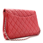 Lambskin Quilted Clutch With Chain Flap Red