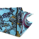 Canvas Embroidered Large Toile de Jouy Voyage Book Tote Celestial Blue