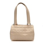 Lambskin Quilted CC Chocolate Bar Barrel Bag Beige