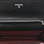 Caviar Quilted CC Turnlock Wallet On Chain WOC Black