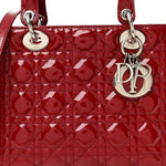 Patent Cannage Medium Lady Dior Red