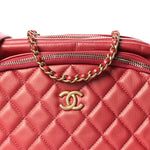 Calfskin Quilted Day Trips Camera Case Pink
