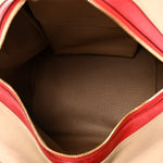 Smooth Calfskin Canvas Medium Cube Bowling Bag Malt Brown