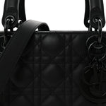 Ultra Matte Calfskin Cannage Medium Lady Dior Black