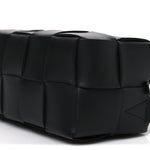 Lambskin Maxi Intrecciato Small Brick Cassette Bag Black